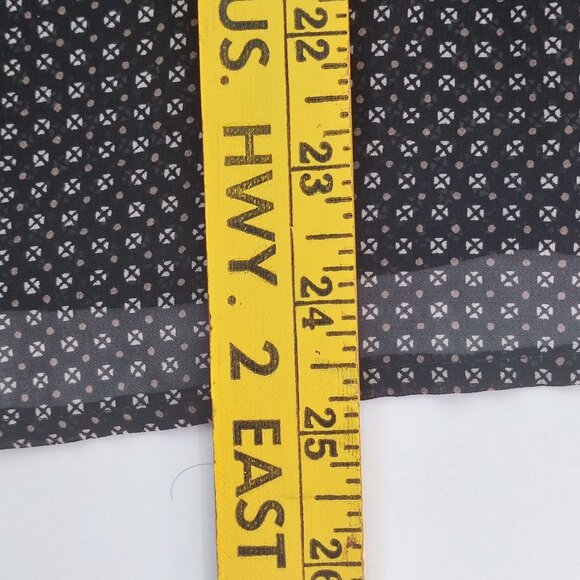 LOFT Ann Taylor lightweight blouse frill deep cut neck black women's size 6 - Picture 9 of 9